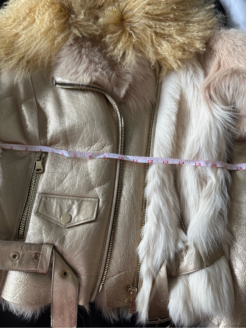 Exclusive Design Winter Jacket. Real leather, real fur. Size Small. New. - Picture 16 of 16